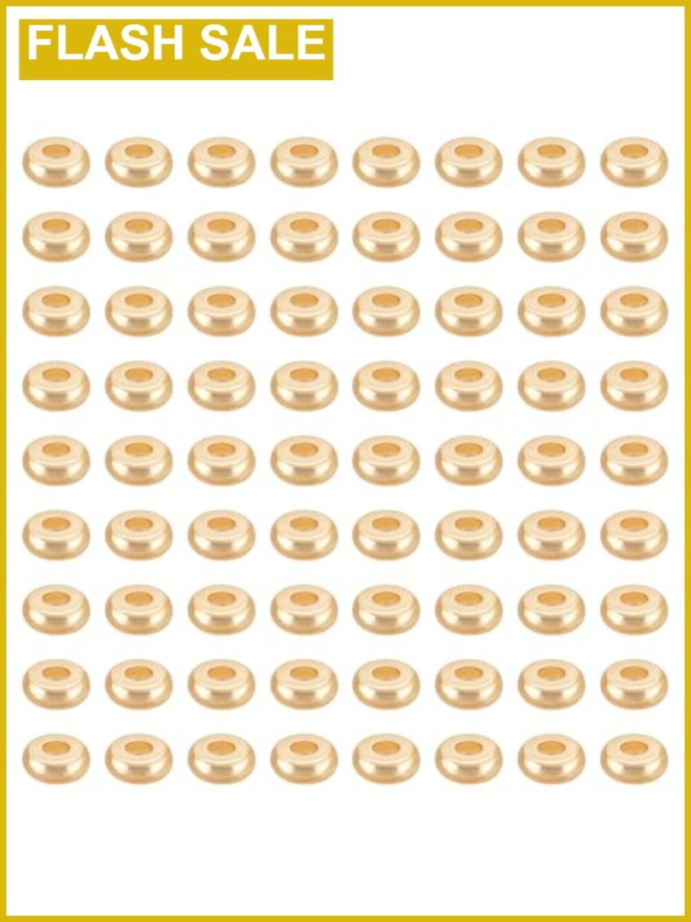 14K Gold Plated Brass Spacer Beads 4mm 300pcs Flat Round DIY Jewelry